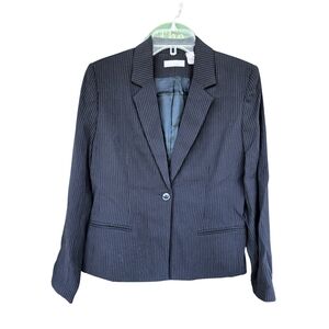 NWT • Y2K • Valerie Stevens Dark Navy Pinstripe Blazer, sz. 8 Petite